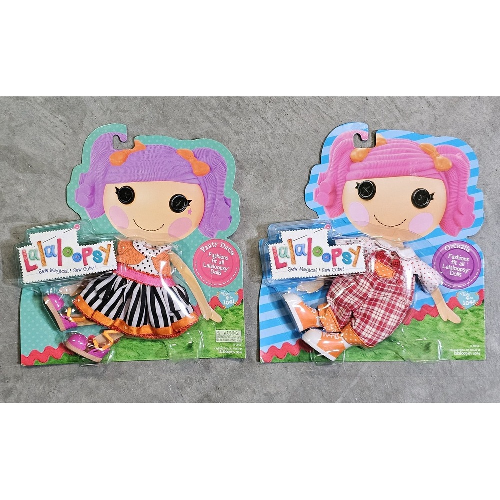 "Set" Lalaloopsy Sew‎ Magical! Sew Cute! Doll Clothes Overalls & Party Dress New